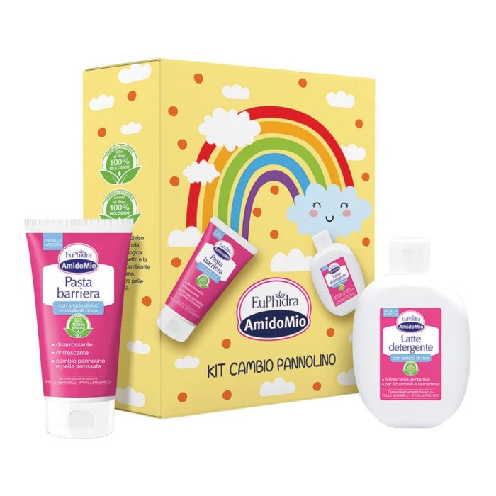 Euphidra Kit Cambio Pannolino The Complete Set per Igiene Delicata del Neonato con Crema Protettiva e Salviettine