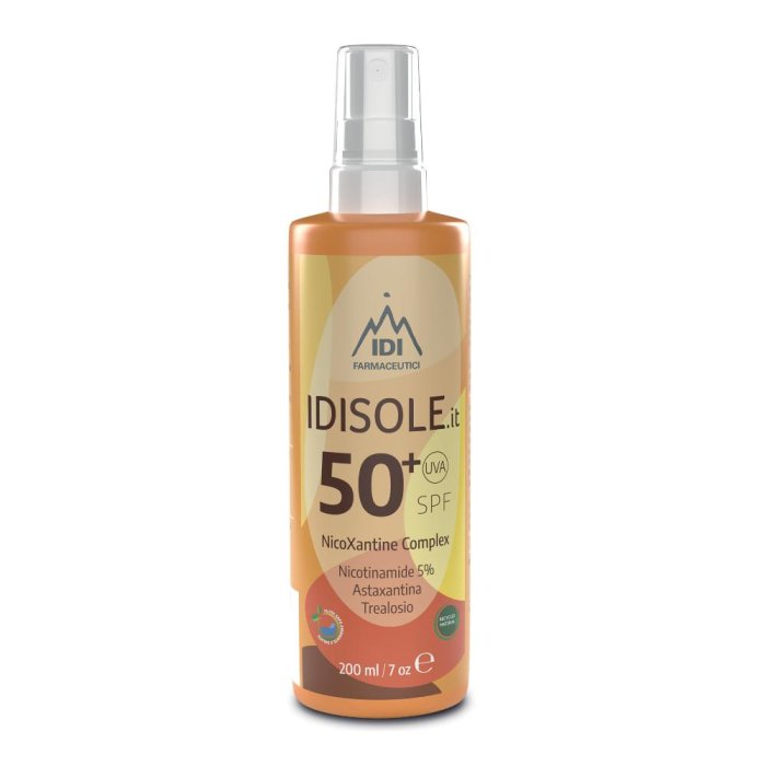 IDISOLE Nicox Latte Solare Corpo Protezione Molto Alta 50+ 200 ml per Pelle Sensibile e Chiara