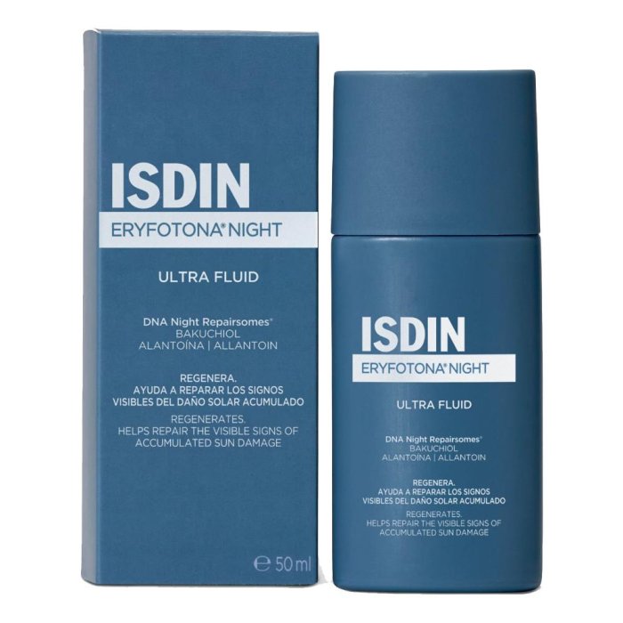 Isdin Eryfotona Night Crema Notte Riparatrice 50 ml Trattamento Danni da Sole e Foto Invecchiamento Viso Ideale Dopo le Vacanze al Mare in Costa