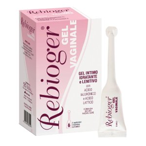 Rebioger Gel Vaginale 6 Applicatori Lubrificante e Lenitivo per Equilibrio della Flora Intima