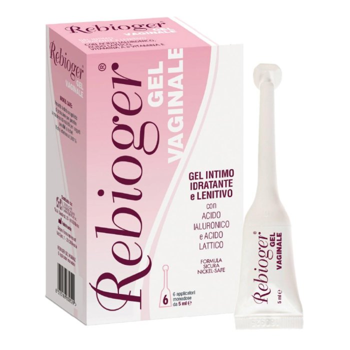 Rebioger Gel Vaginale 6 Applicatori Lubrificante e Lenitivo per Equilibrio della Flora Intima
