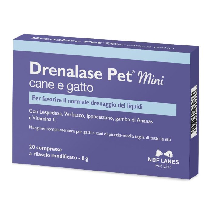 Drenalase Pet Mangime Complementare Drenaggio Per Cani/Gatti Taglia Mini 20 Compresse