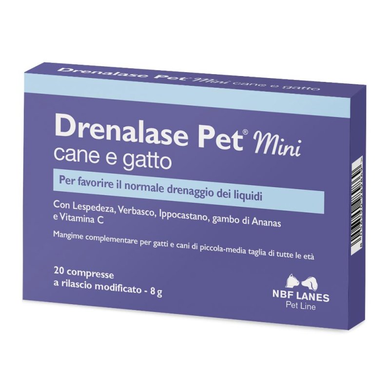 Drenalase Pet Mangime Complementare Drenaggio Per Cani/Gatti Taglia Mini 20 Compresse