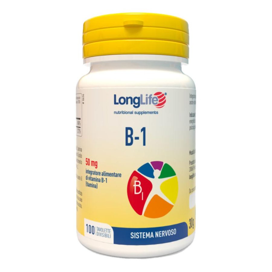 LongLife Vitamina B1 100 compresse divisibili - integratore di tiamina LongLife Vitamina B1 100 compresse divisibili - integratore di tiamina