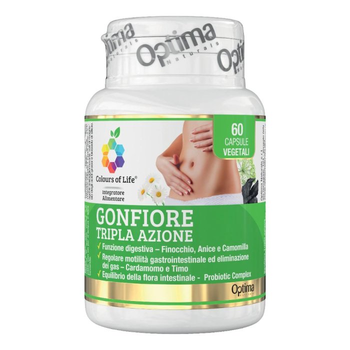 Optima Naturals Colours Of Life - Gonfiore Tripla Azione 60 Capsule