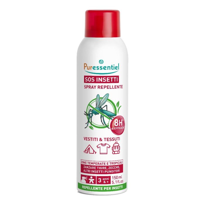 Puressentiel SOS Spray Igienizzante per Vestiti e Tessuti con Oli Essenziali Naturali 75 millilitri