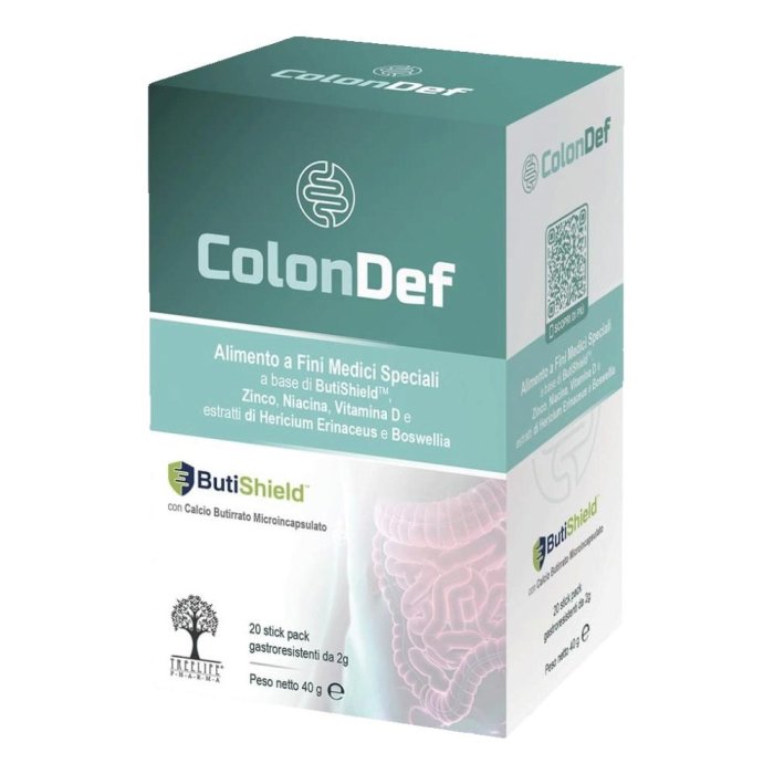 COLONDEF Integratore Alimentare per Benessere del Colon e Flora Intestinale 20 Bustine da 2,5 g – The Colon Support