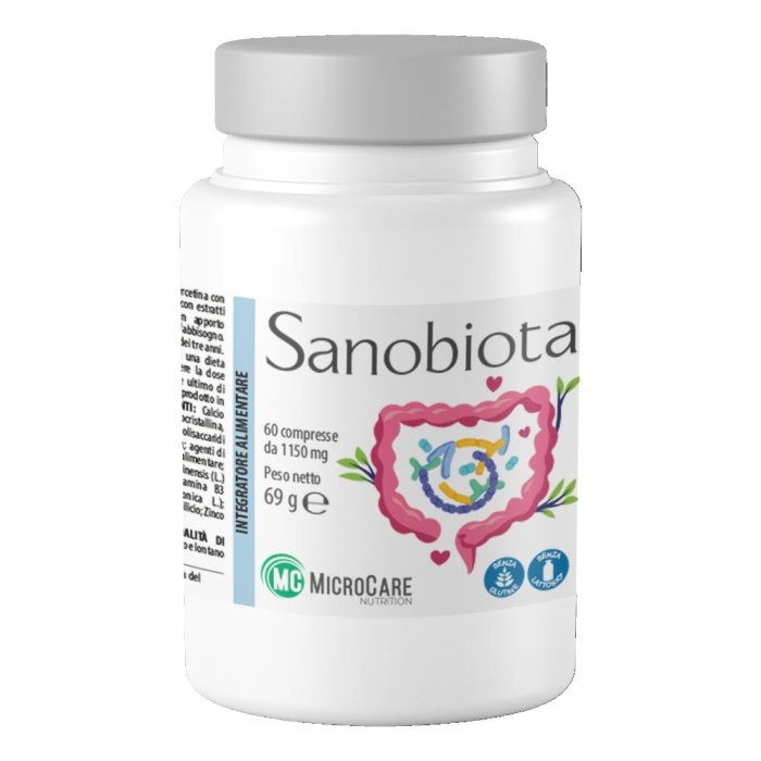 MC Sanobiota Integratore Alimentare Probiotico 60 Compresse per Equilibrio della Flora Intestinale e Benessere Digestivo