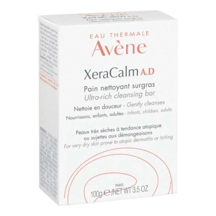 Avene Xeracalm Pane Surgras Detergente Viso e Corpo per Pelle Secca Atopica e Sensibile 100 g