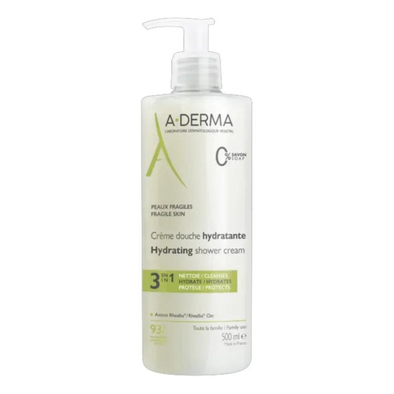 A-Derma Les Indispensables - Crema Doccia Idratante Viso Corpo e Capelli 500 ml