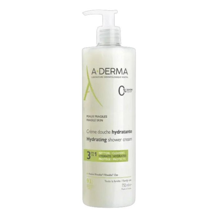 A-Derma Les Indispensables - Crema Doccia Idratante Viso Corpo e Capelli 750 ml