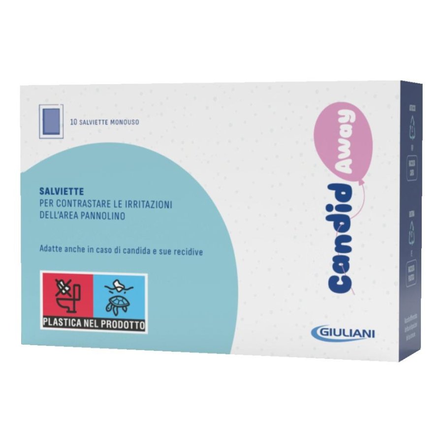 CandidaAway Salviette Detergenti Intime 10 Pezzi per Igiene Delicata e Protezione Quotidiana