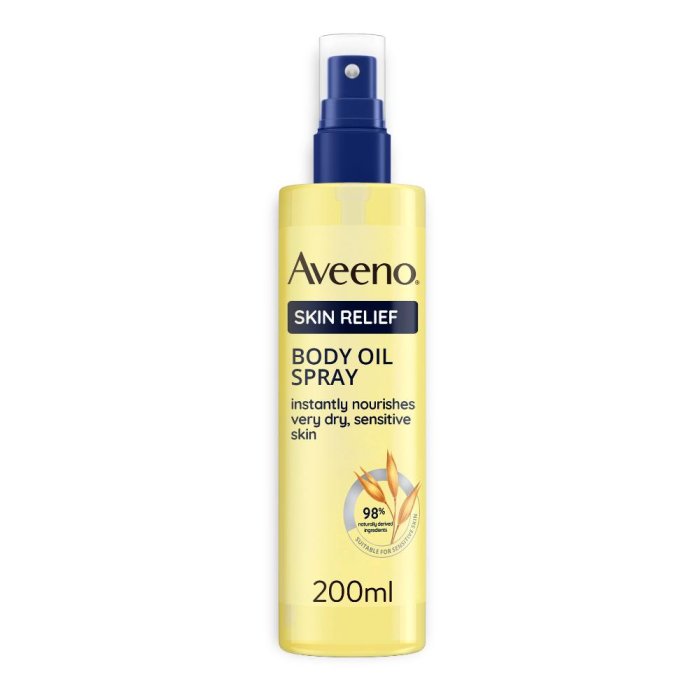 Aveeno Skin Relief Olio Corpo pelle secca dermatologicamente testato con ingredienti naturali 200 ml