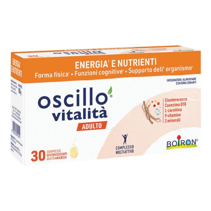 Boiron Oscillo Vitalità Adulto Integratore di Supporto Energia Fisica e Mentale 30 Compresse Effervescenti