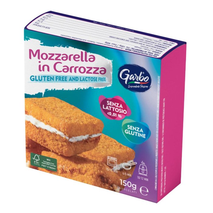 Mozzarella in carrozza surgelata - preparato alimentare pronto da cuocere