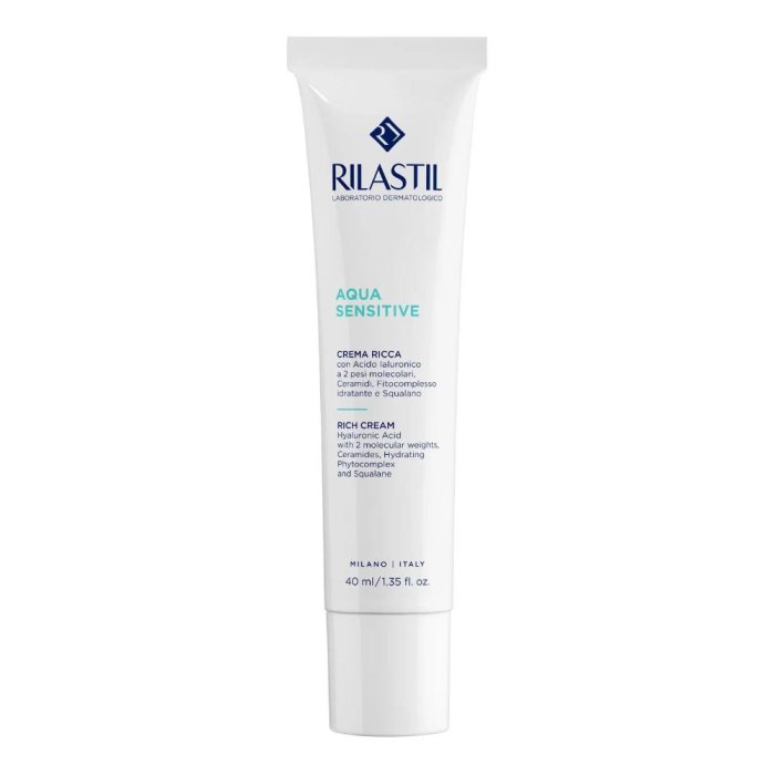 Rilastil Aqua Sensitive - Crema Ricca per Pelle Sensibile Molto Secca 40 ml