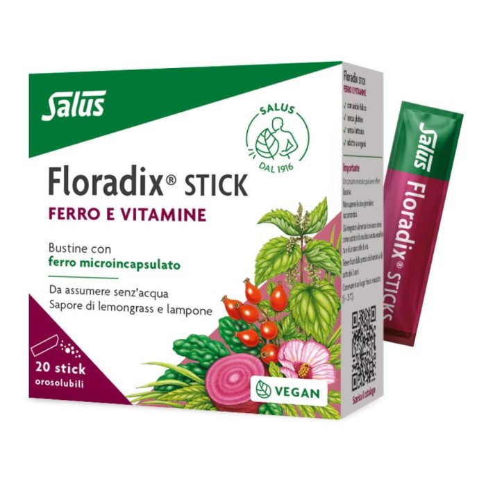 Salus Floradix Integratore Alimentare di Ferro e Vitamine 20 stick