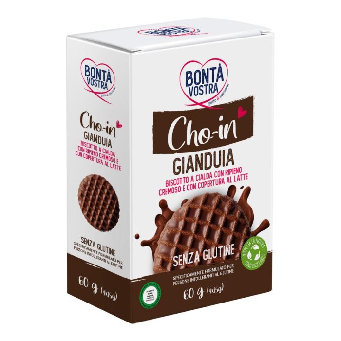 Bontà Vostra Cho In Gianduia 4 Pezzi – Snack al Cioccolato con Crema di Nocciole