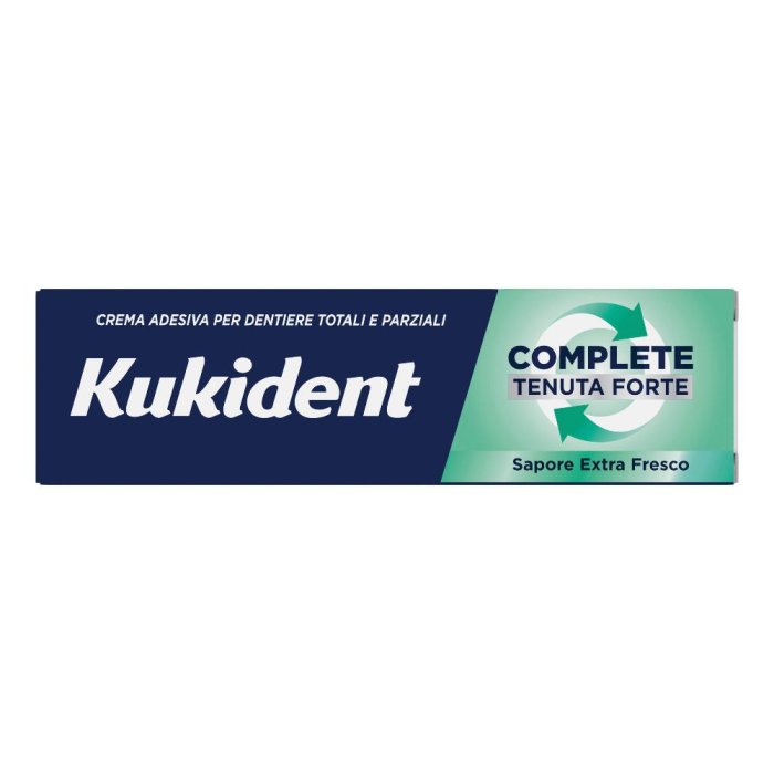 Kukident Complete tenuta forte sapore extra fresco crema adesiva per dentiere totali e parziali 47 grammi