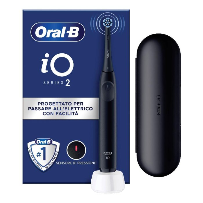 Oral-B iO series 2 clean & care night black spazzolino elettrico colore nero con custodia da viaggio