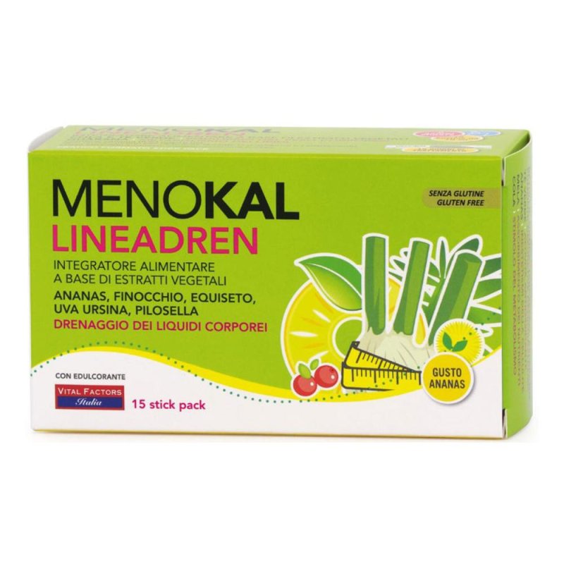 Vital Factors Menokal LineaDren Integratore Peso Corporeo Gusto Ananas 15 Stick Pack