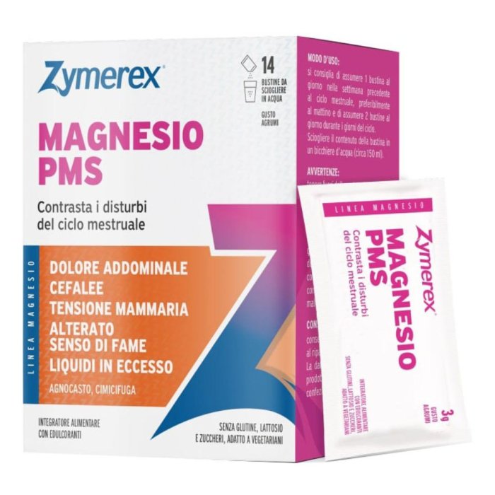 Zymerex Magnesio PMS 14 bustine - integratore al magnesio per sindrome premestruale e ciclo