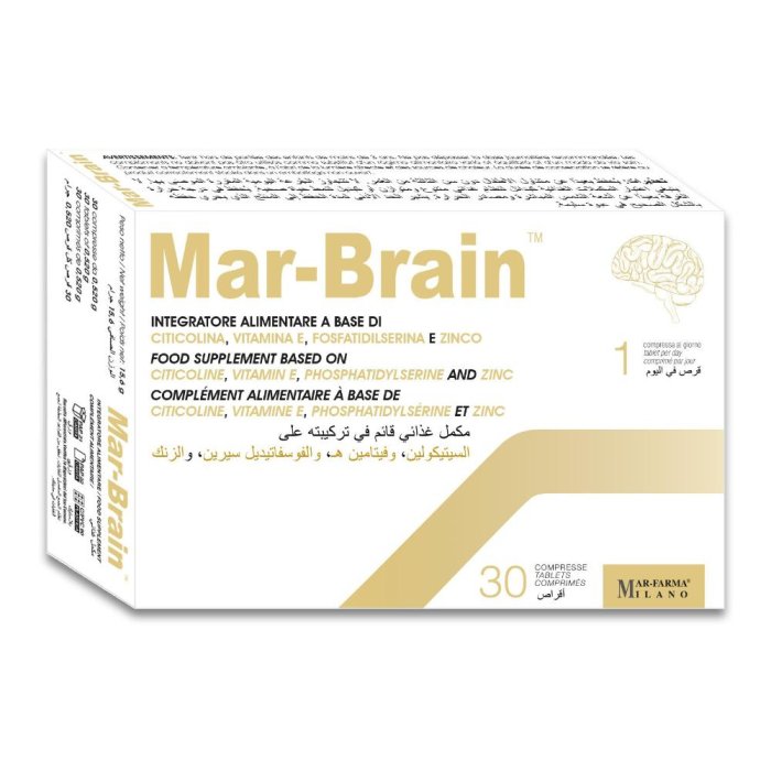 MAR Brain Integratore per Memoria e Concentrazione 30 Compresse – Supporto Funzioni Cognitive e Benessere Cerebrale