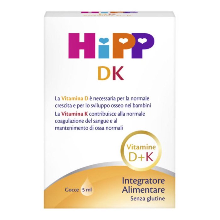 Hipp Vitamina D e K Gocce Orali 5 ml Integratore per Neonati e Bambini