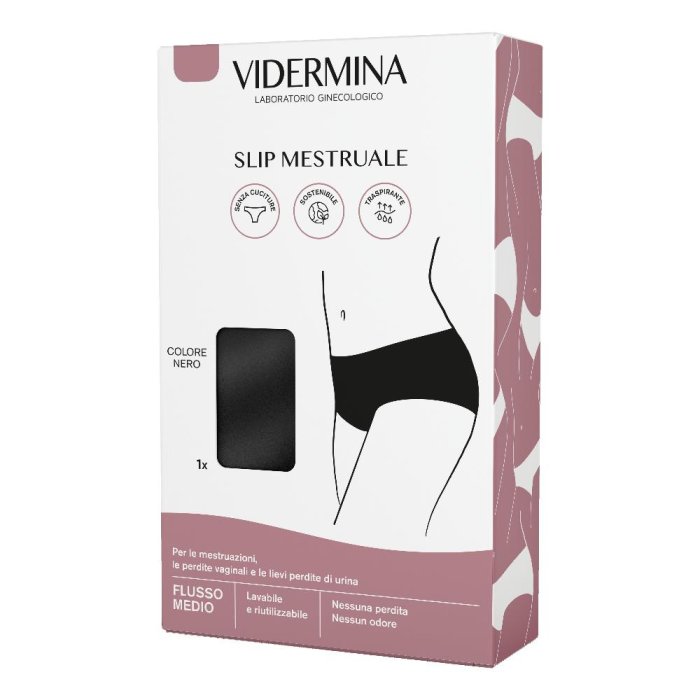 Vidermina Slip Mestruale Riutilizzabile Taglia S colore Nero 1 Slip