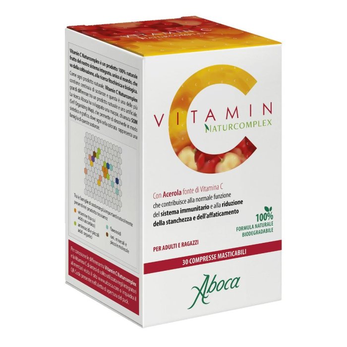 Aboca Vitamin C Naturcomplex Integratore Difese Immunitarie Tono e Memoria 30 Compresse