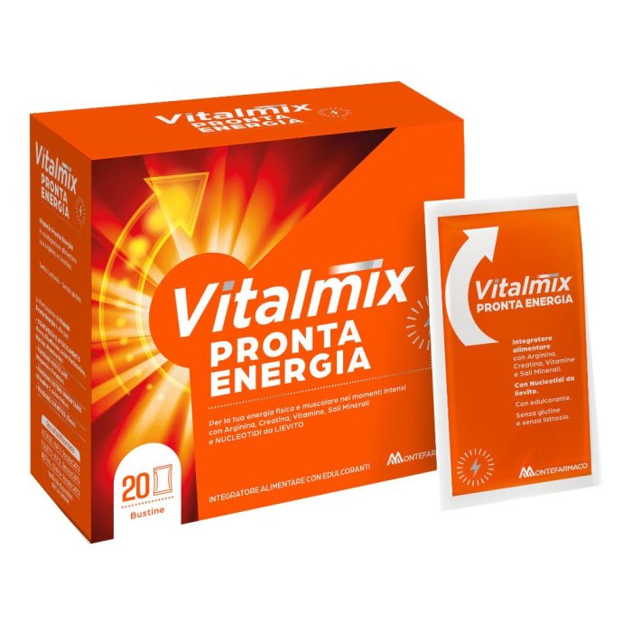 VitalMix Pronta Energia Integratore con Arginina Creatina Vitamine e Sali Minerali 20 Bustine