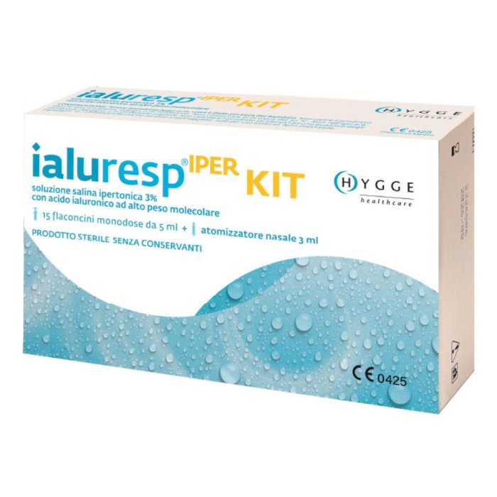 Ialuresp Iper kit 15 flaconcini + atomizzatore - soluzione ipertonica per vie respiratorie