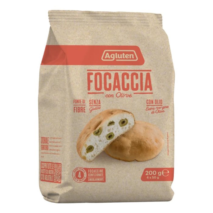 Agluten focaccia alle olive 200 g - focaccia senza glutine alle olive