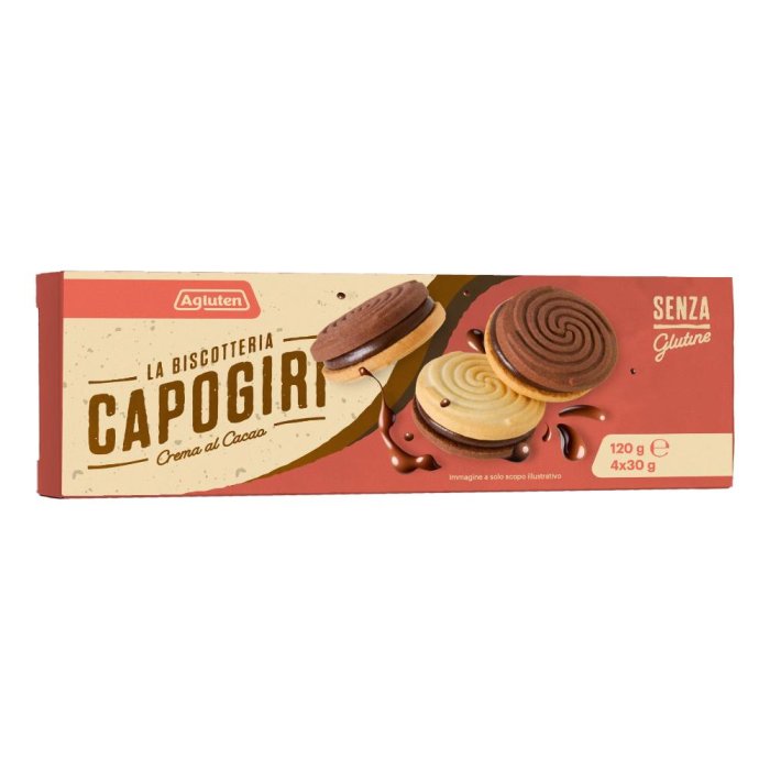 Agluten Capogiri crema cacao 120 g - merendine senza glutine ripiene al cacao