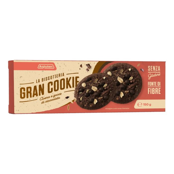 Agluten Gran Cookie avena e cioccolato - biscotti senza glutine avena e cioccolato