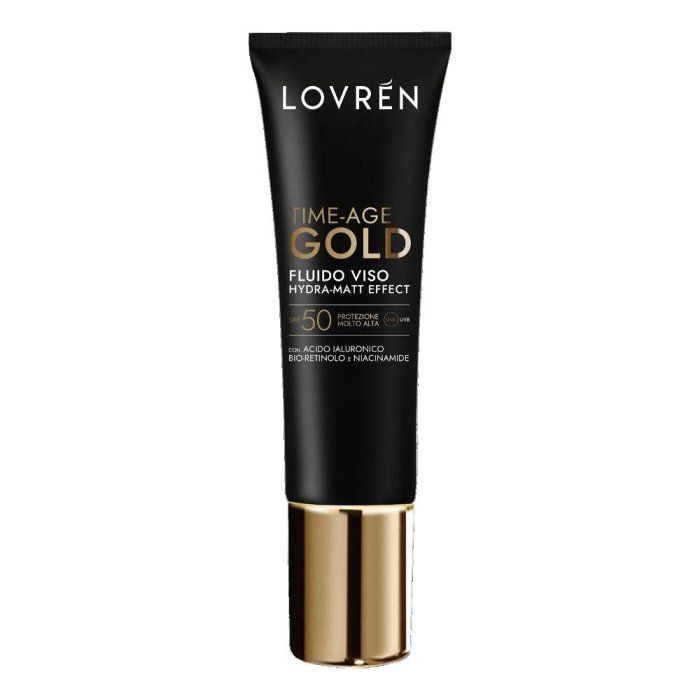 Lovren Fluido Viso Spf50 Time-age Gold Hydra-matt Effetto Opacizzante 30ml