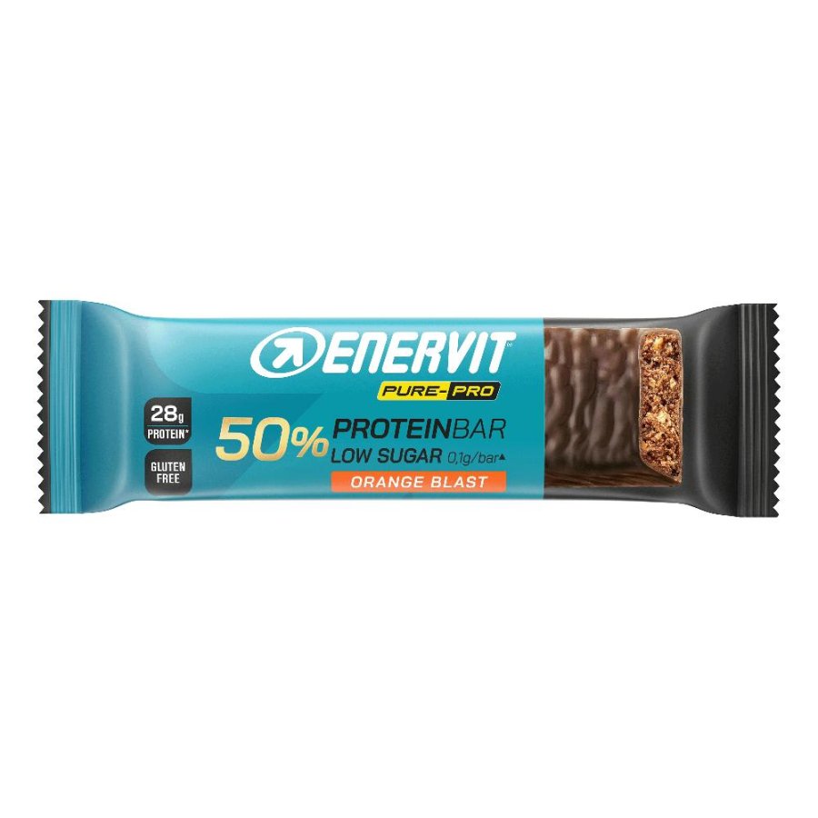 Enervit Pure-Pro - 50% Protein Bar Barretta Alto Titolo Proteico Orange Blast, 55g Enervit Pure-Pro - 50% Protein Bar Barretta Alto Titolo Proteico Orange Blast, 55g