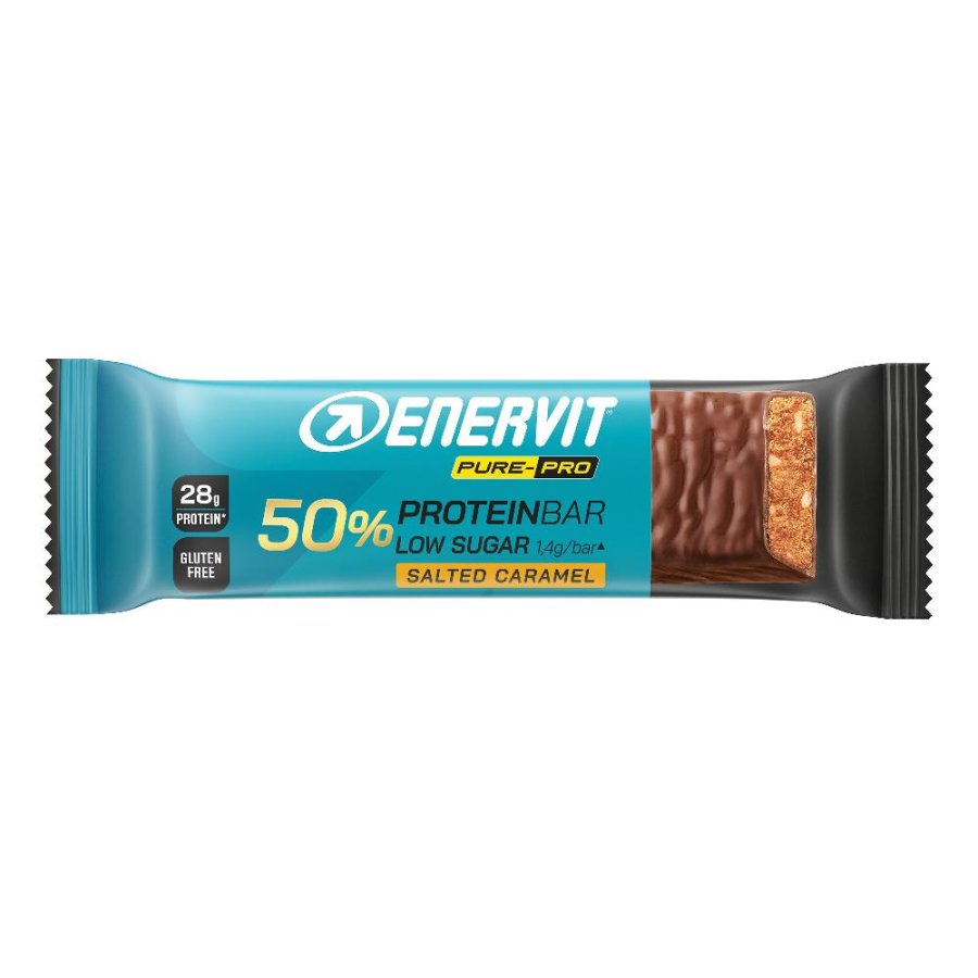 Enervit Pure-Pro - 50% Protein Bar Barretta Alto Titolo Proteico Salted Caramel, 55g