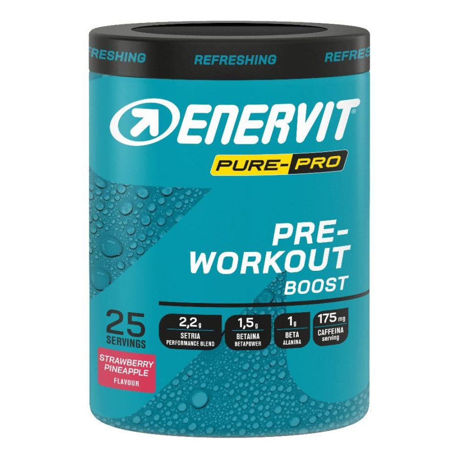 Enervit Pure Pro Pre-Workout Boost integratore pre allenamento 313 g fragola ananas Enervit Pure Pro Pre-Workout Boost integratore pre allenamento 313 g fragola ananas