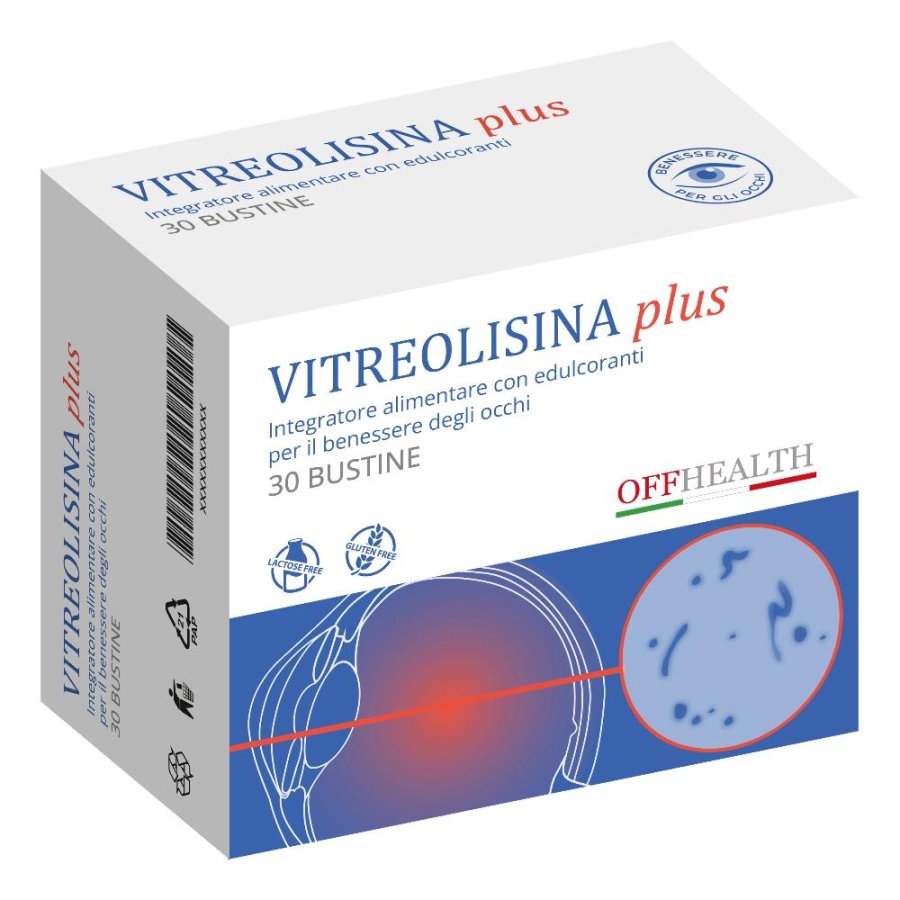 Vitreolisina Plus 30 Bustine Integratore Alimentare per il Benessere degli Occhi e del Corpo Vitreo Vitreolisina Plus 30 Bustine Integratore Alimentare per il Benessere degli Occhi e del Corpo Vitreo