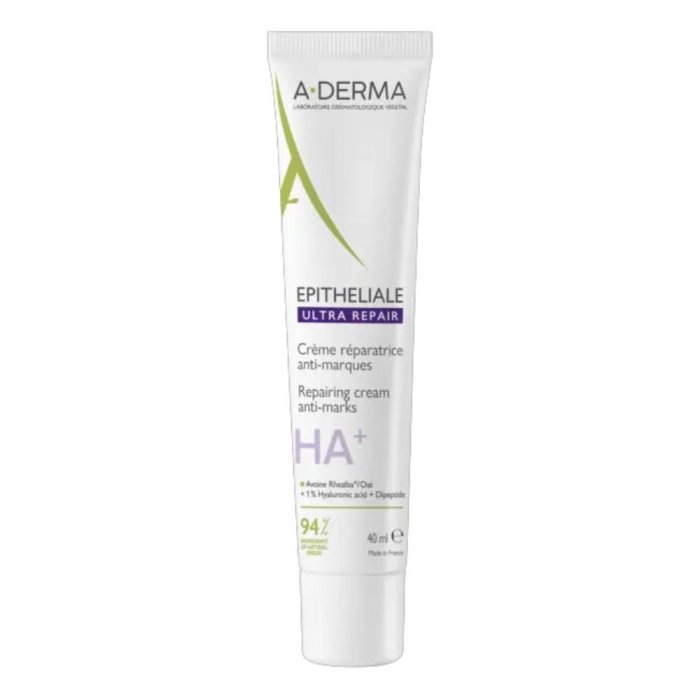 A-Derma Epitheliale - Ultra Repair Crema Ristrutturante Anti-Segni Riparazione Cutanea Lesioni Post-Peeling e Laser con Acido Ialuronico 40 ml