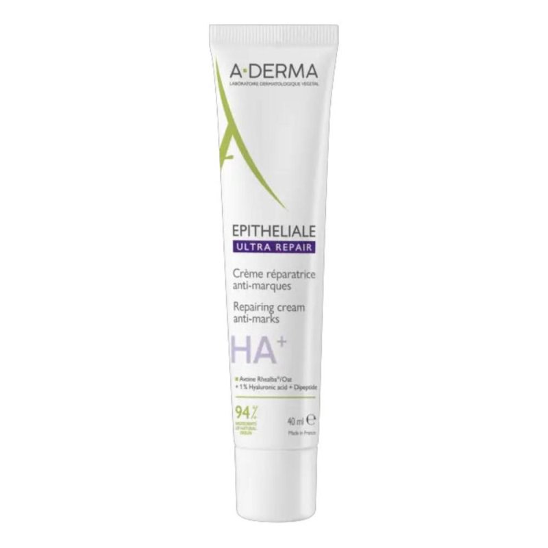 A-Derma Epitheliale - Ultra Repair Crema Ristrutturante Anti-Segni Riparazione Cutanea Lesioni Post-Peeling e Laser con Acido Ialuronico 40 ml