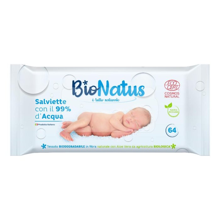 Salviette 99% acqua Bionatus 64 pezzi - salviette baby con acqua 99%