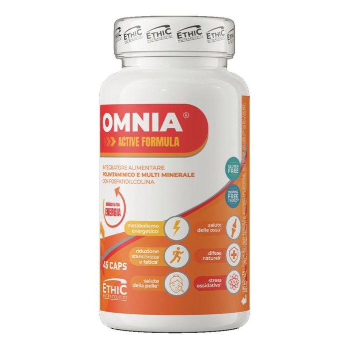 EthicSport Omnia Active Formula Integratore Polivitaminico e Multiminerale con Fosfatidilcolina 45 Capsule