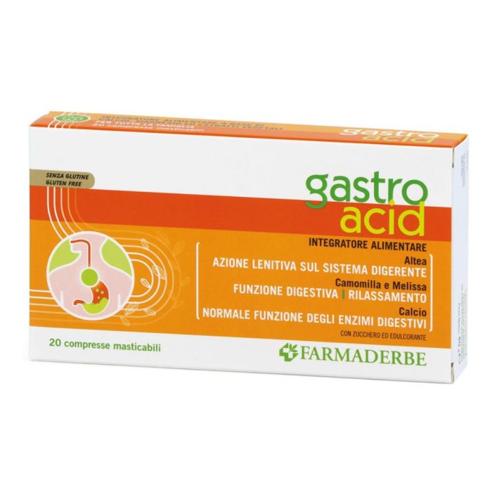 Gastro Acid Integratore per Acidità e Bruciore di Stomaco, Reflusso Gastroesofageo – 20 Compresse Masticabili