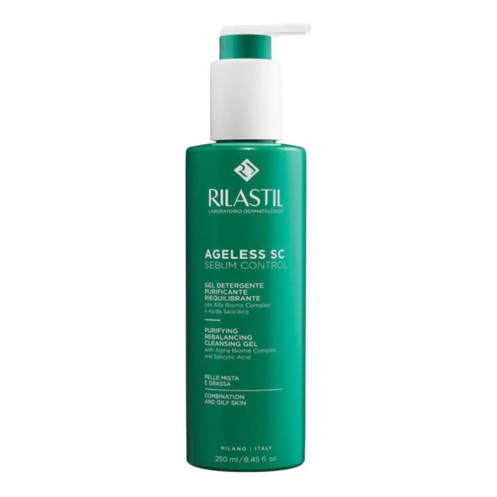 Rilastil Ageless SC - Gel Detergente Purificante e Riequilibrante per Pelle Mista e Grassa Matura 250 ml