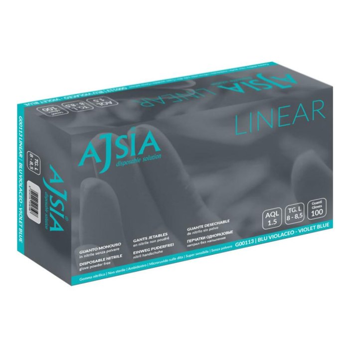 Guanti in nitrile senza polvere AJSIA taglia M confezione da 100 guanti monouso professionali
