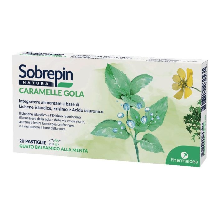 Sobrepin Natura Caramelle per la Gola 20 Pastiglie Balsamiche alle Erbe