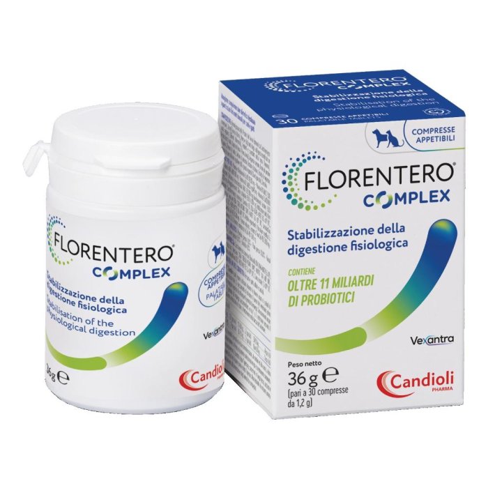 Florentero CPX Integratore Intestinale per Cani e Gatti 30 Compresse Probiotico con Prebiotici