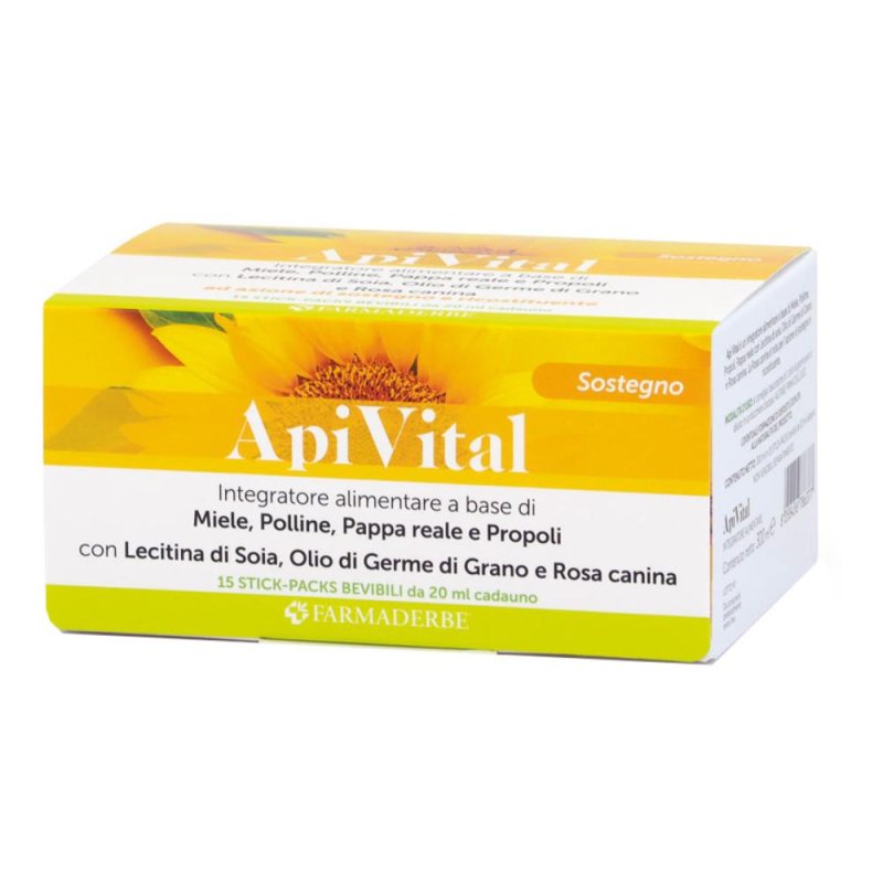 Apivital Integratore Tonico Energetico in Stick Pack 20 ml – Confezione da 15 Monodosi